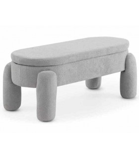 Banco pie de cama original, tapizado bucle color gris mdmhogar