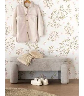 Banco pie de cama original, tapizado bucle color gris mdmhogar