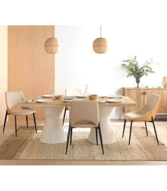 Mesa de comedor rectangular grande estilo ibicenco mdmhogar