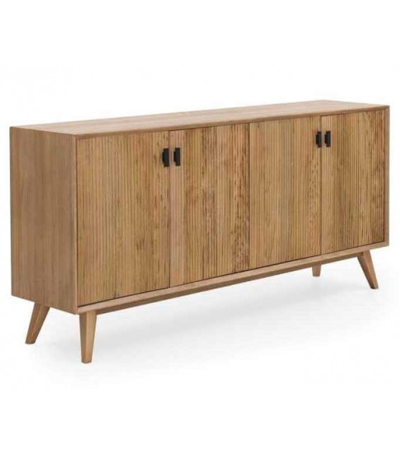 Aparador 4 puertas madera de fresno natural metal negro mdmhogar