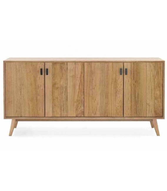 Aparador 4 puertas madera de fresno natural metal negro mdmhogar