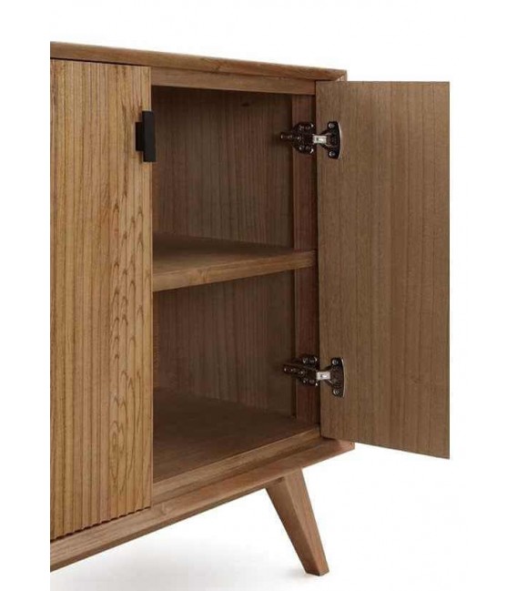 Aparador 4 puertas madera de fresno natural metal negro mdmhogar