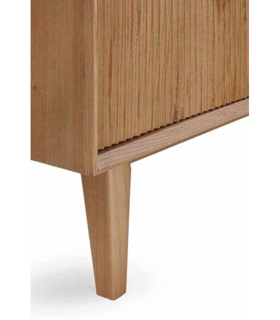 Aparador 4 puertas madera de fresno natural metal negro mdmhogar