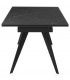 Mesa de comedor extensible grande cerámica imitación mármol negro mdmhogar