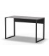 Mesa escritorio melamina imitación cemento gris y metal negro mdmhogar