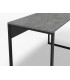 Mesa escritorio melamina imitación cemento gris y metal negro mdmhogar