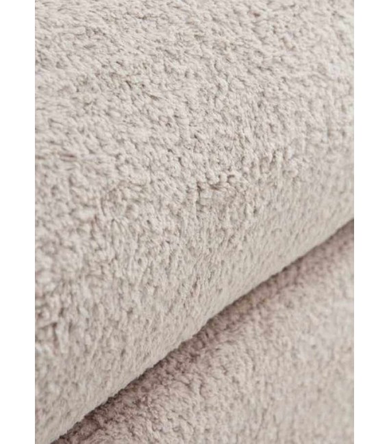 Banco pie de cama baúl patas pino natural tela de pelo corto gris mdmhogar