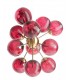 Lampara de techo grande metal dorado con 12  globos cristal rojo mdmhogar