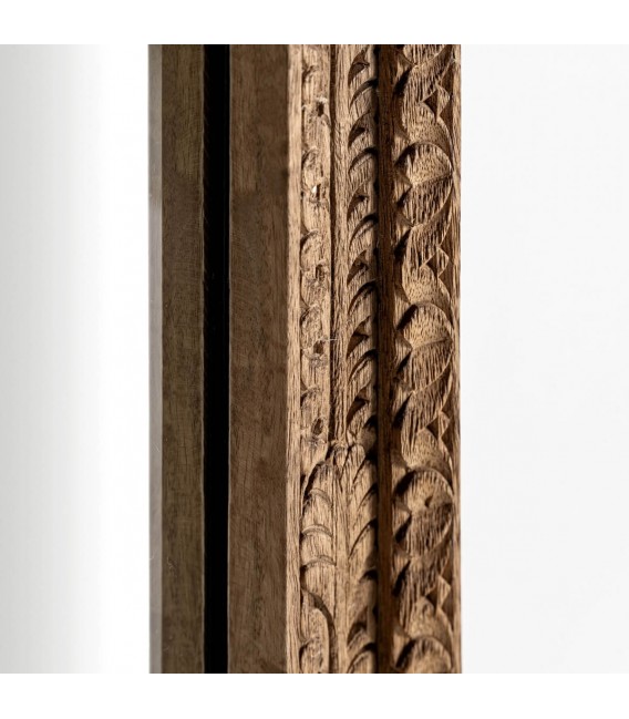 Espejo vestidor madera de mango natural tallado de manera artesanal mdmhogar