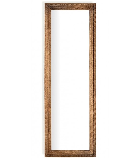 Espejo vestidor madera de mango natural tallado de manera artesanal mdmhogar
