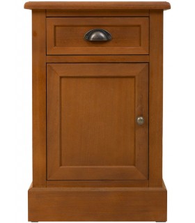 Mesita de noche madera teñida color cerezo mdmhogar