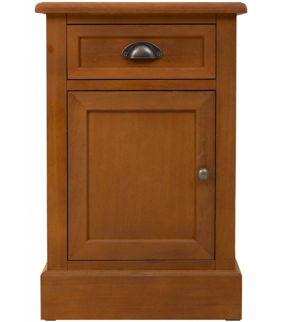 Mesita de noche madera teñida color cerezo mdmhogar