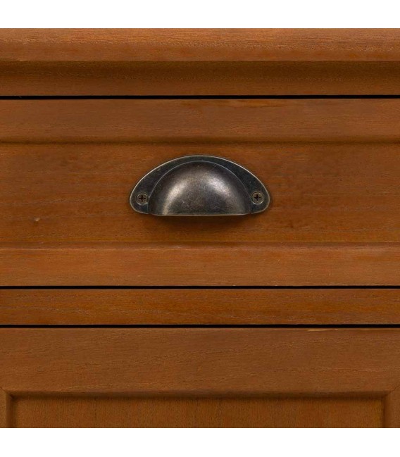 Mesita de noche madera teñida color cerezo mdmhogar