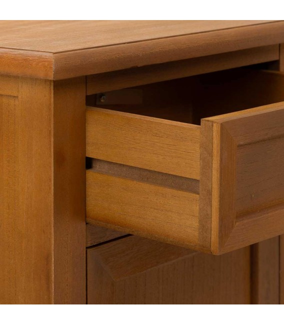 Mesita de noche madera teñida color cerezo mdmhogar