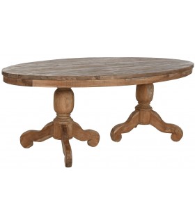 Mesa de comedor ovalada grande realizada en madera de teca mdmhogar