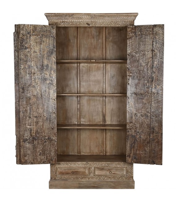 Armario alacena madera de teca tallada mano mdmhogar