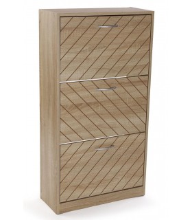 Mueble zapatero melamina roble con 3 zapateros dobles mdmhogar