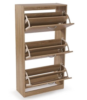 Mueble zapatero melamina roble con 3 zapateros dobles mdmhogar