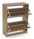 Mueble zapatero bajo melamina roble con 2 zapateros dobles mdmhogar