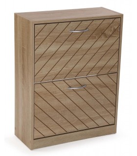 Mueble zapatero bajo melamina roble con 2 zapateros dobles mdmhogar