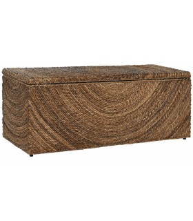 Baúl realizado en madera teñida en negro cubierta de fibra de coco mdmhogar