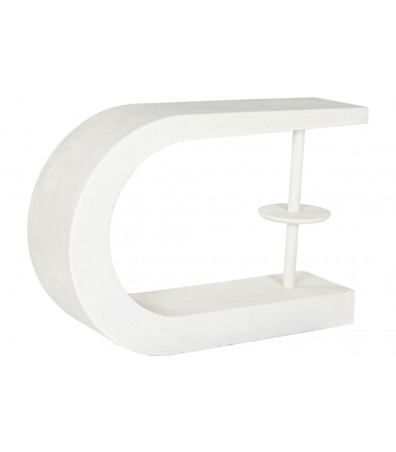 Consola de entrada madera dm blanco efecto yeso original mdmhogar