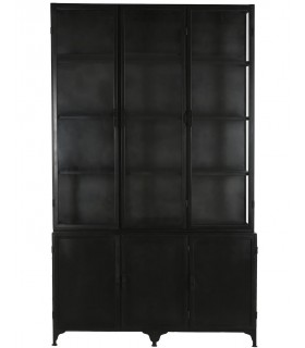 Vitrina grande realizada en metal negro de estilo industrial mdmhogar