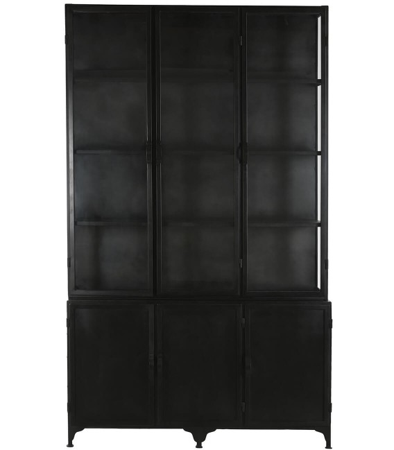 Vitrina grande realizada en metal negro de estilo industrial mdmhogar