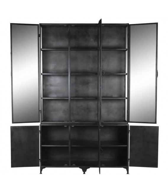 Vitrina grande realizada en metal negro de estilo industrial mdmhogar