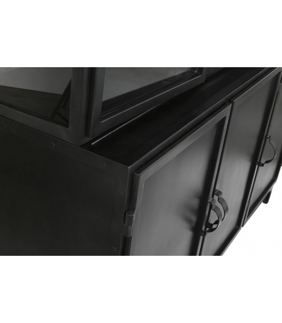 Vitrina grande realizada en metal negro de estilo industrial mdmhogar