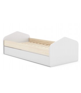 Cama nido madera pino natural y mdf lacado en blanco mdmhogar
