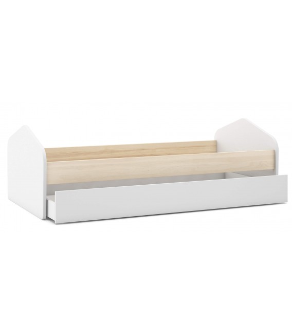 Cama nido madera pino natural y mdf lacado en blanco mdmhogar
