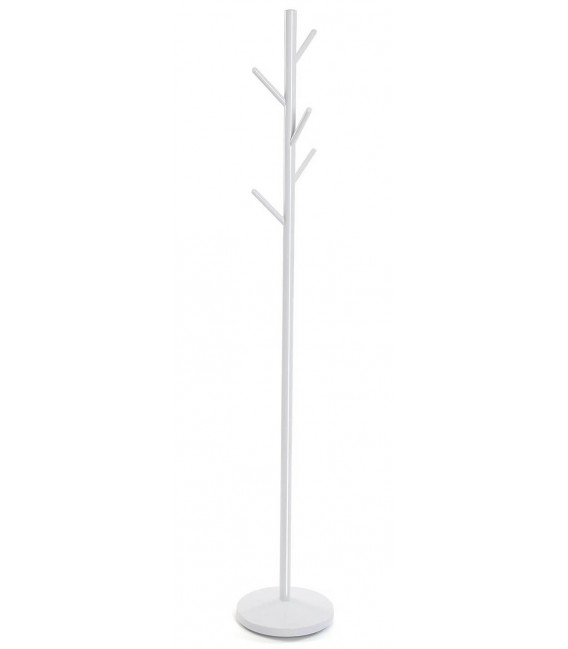 Perchero de pie metal blanco con 5 colgadores mdmhogar