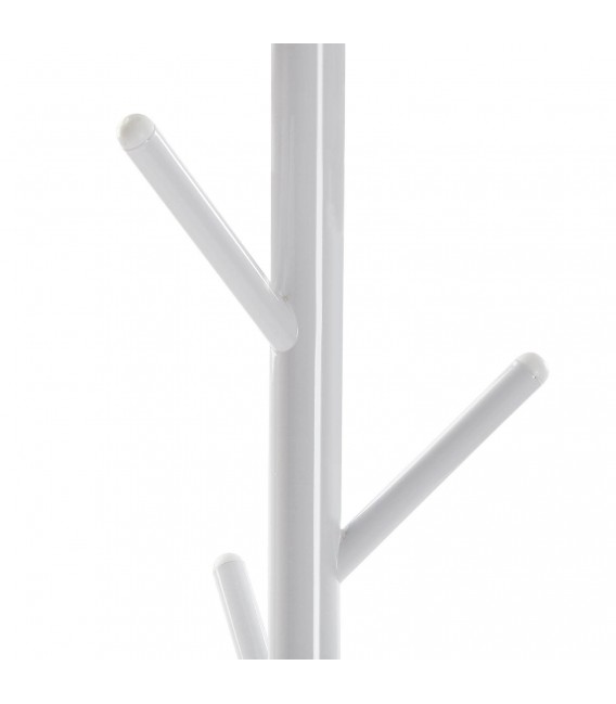 Perchero de pie metal blanco con 5 colgadores mdmhogar