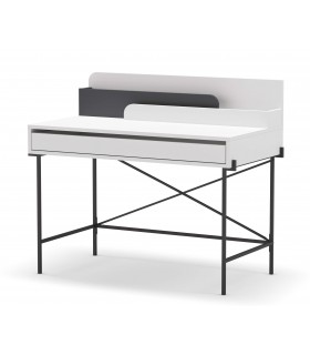 Mesa escritorio melamina blanca y gris mdmhogar