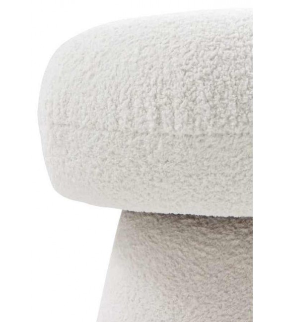Banco pie de cama bouclé blanco estilo ibicenco mdmhogar