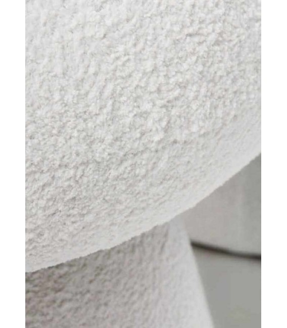 Banco pie de cama bouclé blanco estilo ibicenco mdmhogar