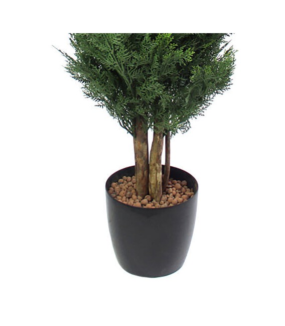 Árbol artificial con maceta ciprés verde para exteriores
