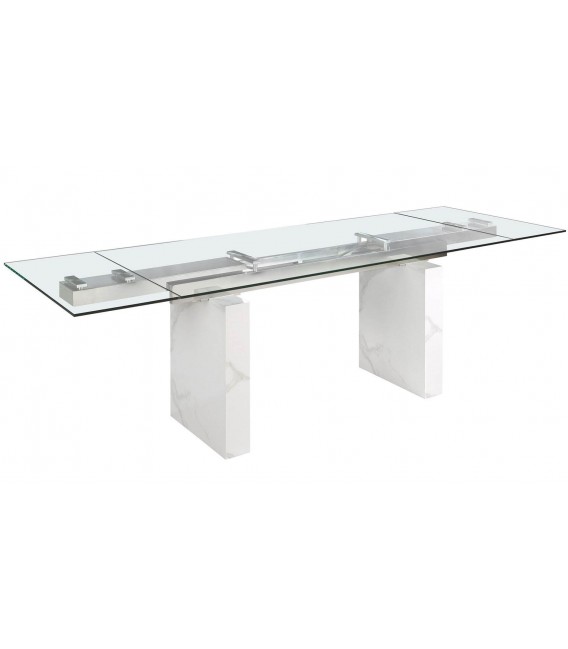 Mesa comedor extensible cristal templado mdmhogar