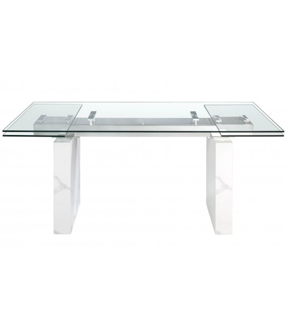 Mesa comedor extensible cristal templado mdmhogar