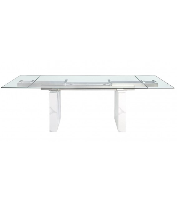 Mesa comedor extensible cristal templado mdmhogar