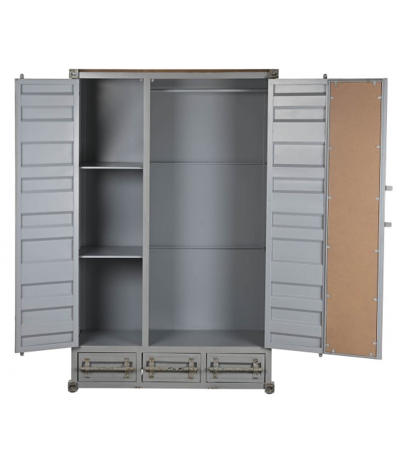 Armario ropero gris decapado vintage mdmhogar