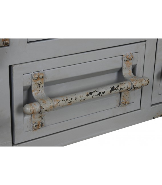 Armario ropero gris decapado vintage mdmhogar