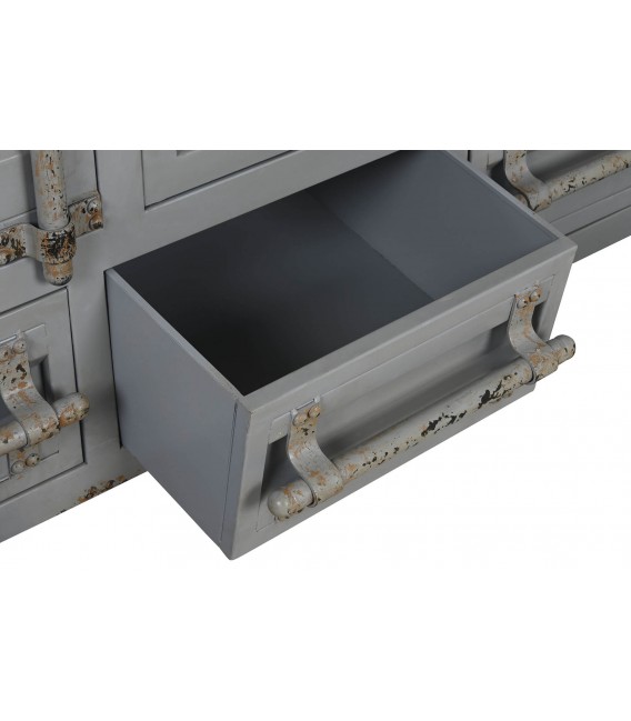 Armario ropero gris decapado vintage mdmhogar