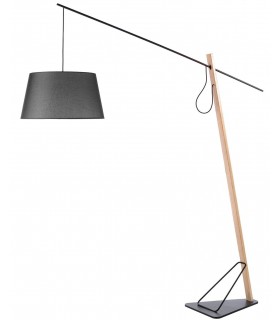 Lámpara de pie con pantalla de tela y regulable en distancia mdmhogar