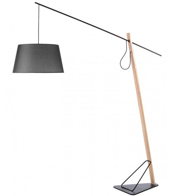 Lámpara de pie con pantalla de tela y regulable en distancia mdmhogar