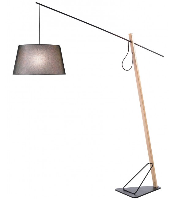 Lámpara de pie con pantalla de tela y regulable en distancia mdmhogar
