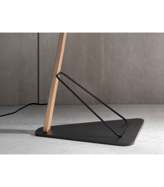 Lámpara de pie con pantalla de tela y regulable en distancia mdmhogar