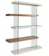 Estantería de madera grande nogal y gris perla costados cristal mdmhogar
