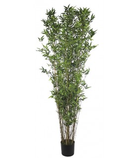 Planta artificial con maceta bambú verde de buena calidad mdmhogar